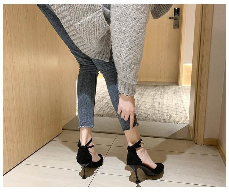 Hollow metal high heels - Mubimart