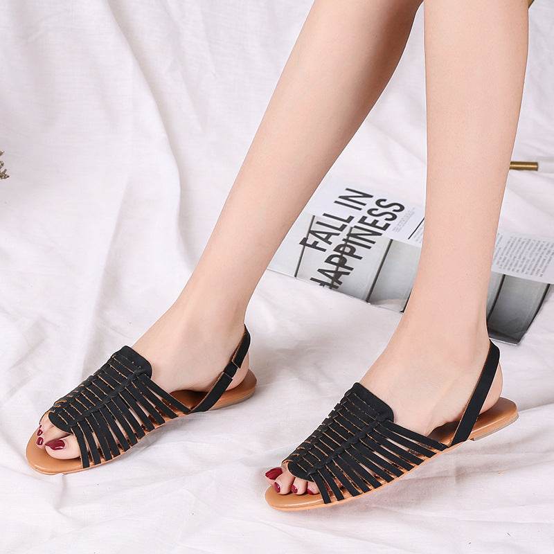 Women's hollow flat sandals - Mubimart