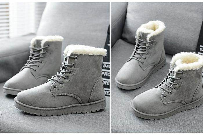 Snow boots with short tube plus velvet booties - Mubimart