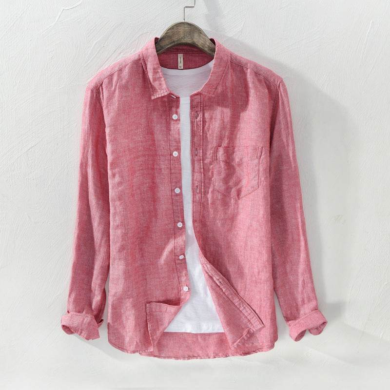 Linen shirt men's business - Mubimart