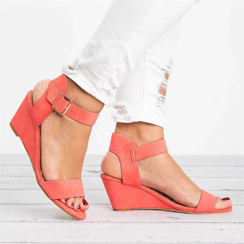 Women's high-heeled wedge sandals - Mubimart