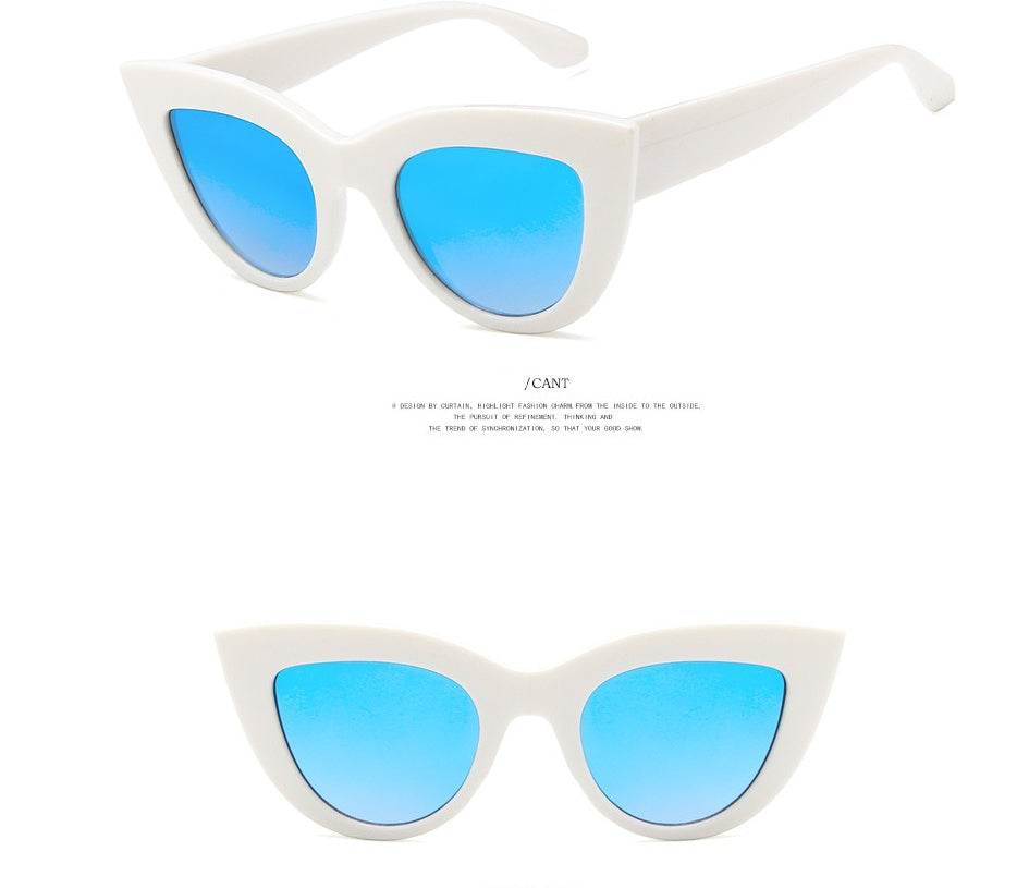 European and American retro cat eye sunglasses trend wild style sunglasses - Mubimart