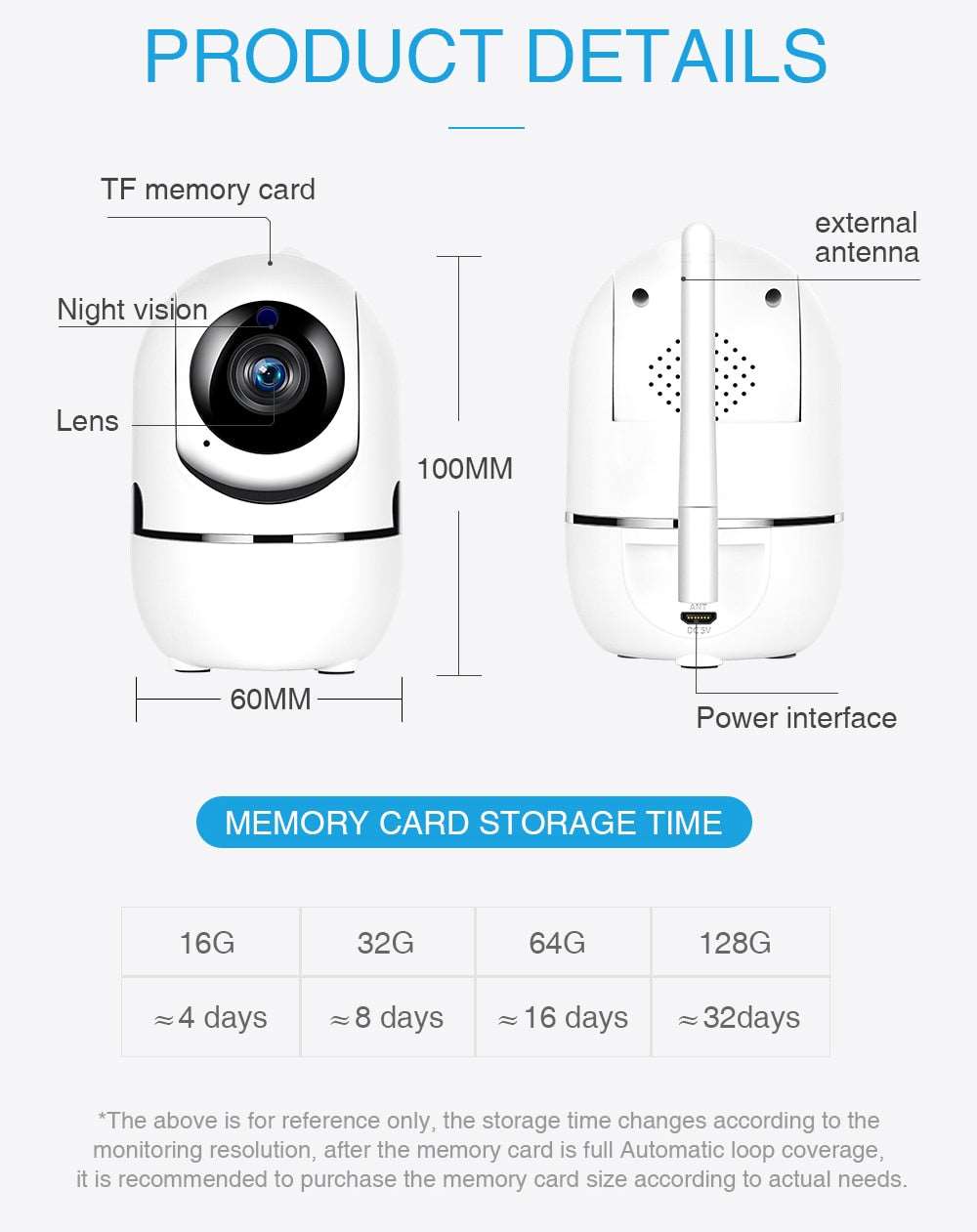 1080P Home Security Surveillance  Auto Tracking Camera US Plug - Mubimart -  