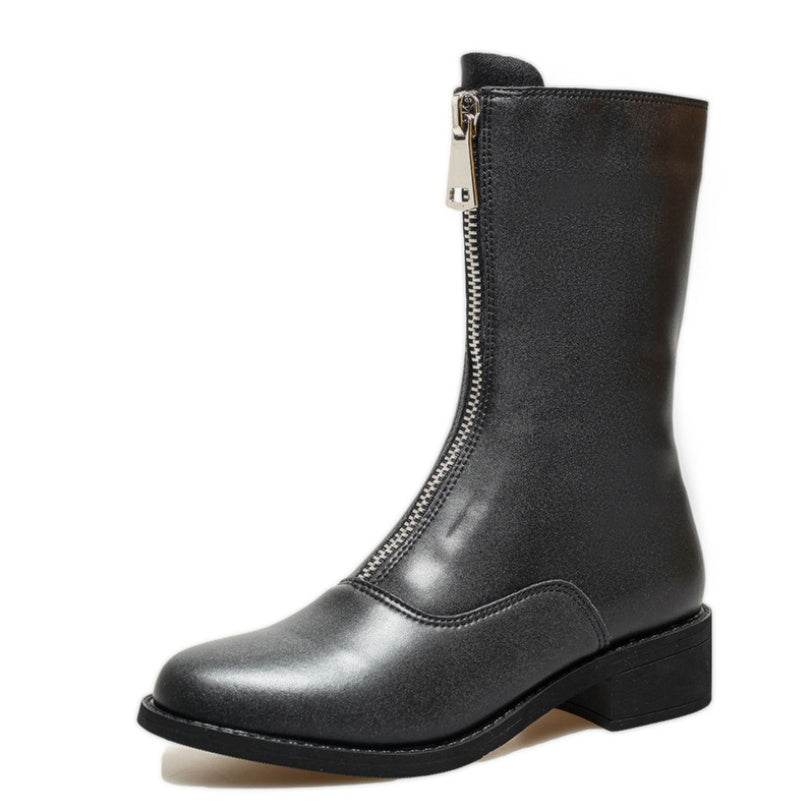 Front zipper booties - Mubimart