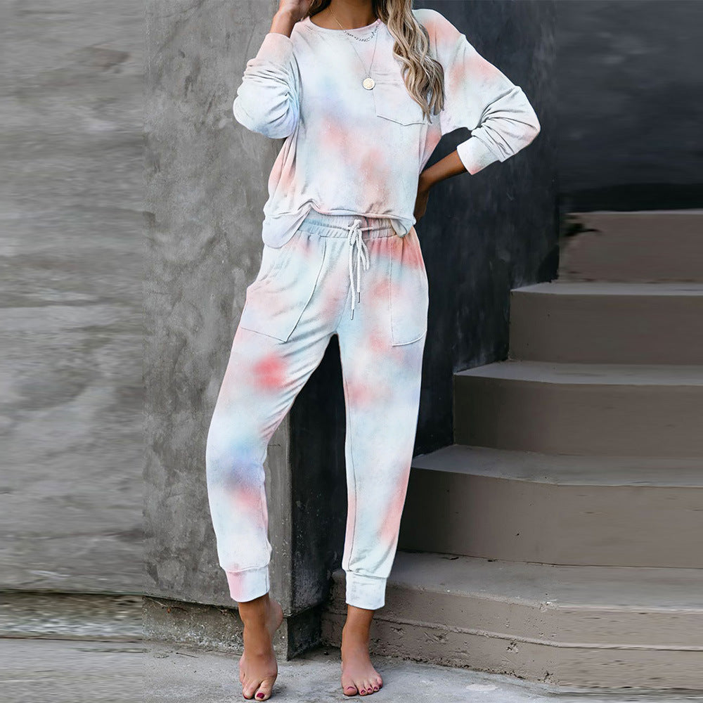 Long sleeve trousers pajama set - Mubimart -  