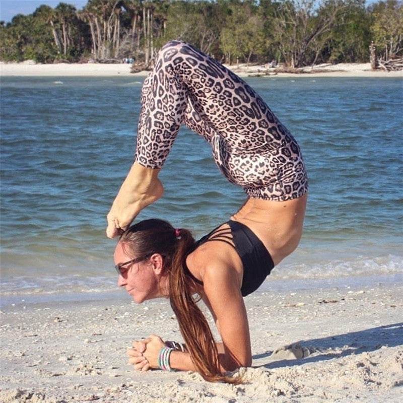 Leopard Print Pants Sexy Push Up Leggings Women High Waist Trousers Fashion Sexy Workout Polyester fitness trousers Activewear - Mubimart