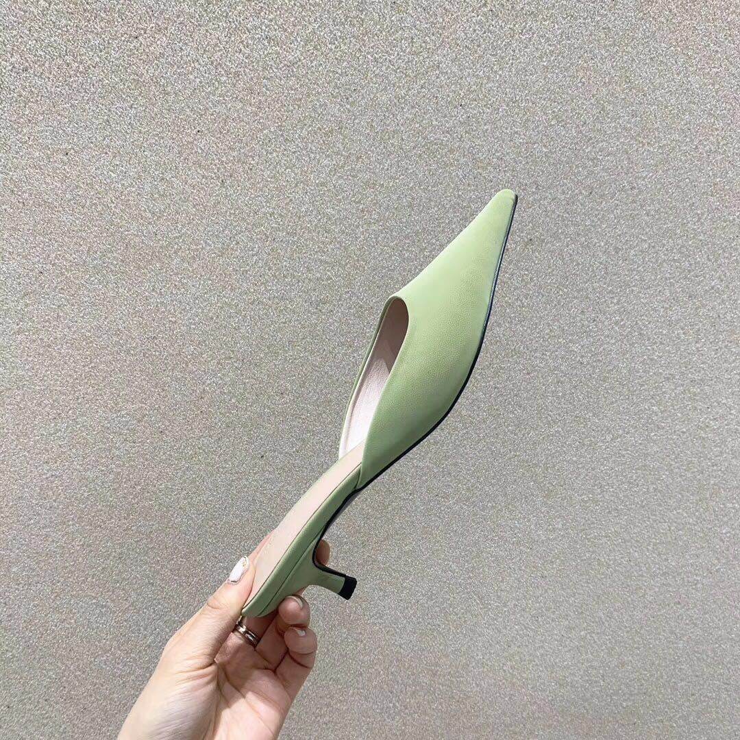 ins trendy pointed toe stiletto mules - Mubimart