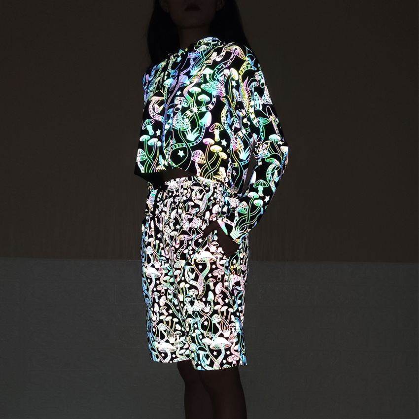 New Mushroom Reflective Hoodies Women - Mubimart