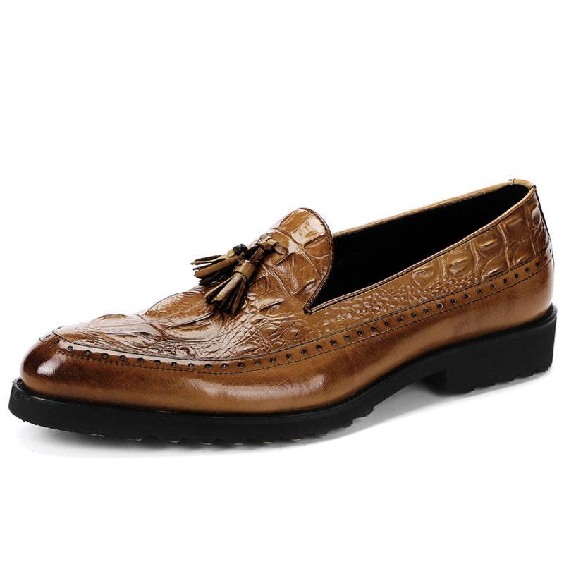 Men's dress shoes tassels Brock carved shoes - Mubimart