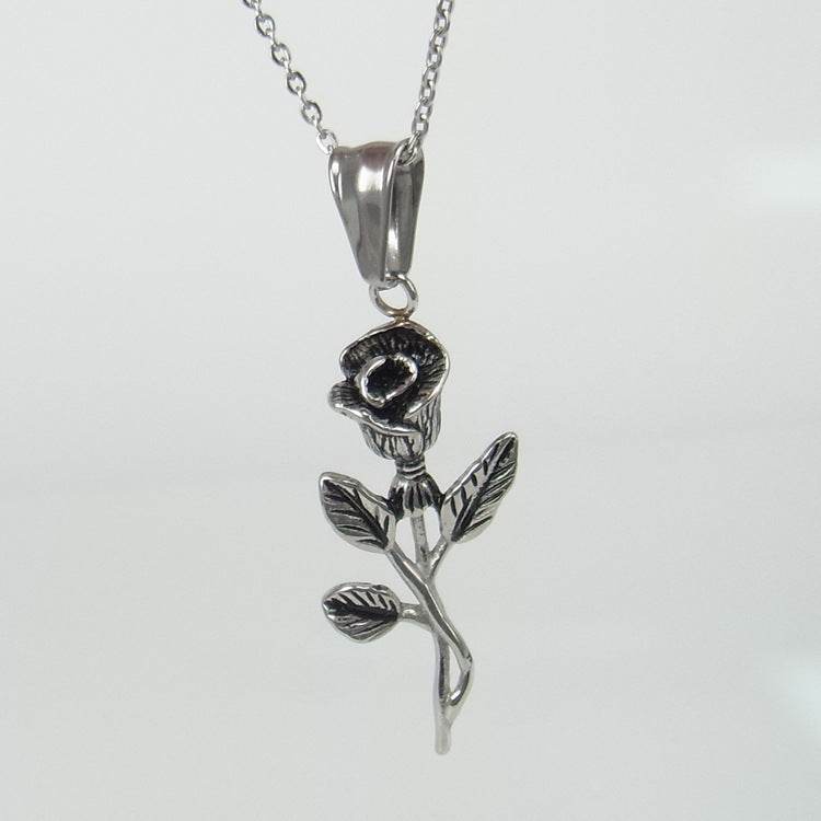 Stainless Steel Gold Roses Necklace For Men New Fashion Gold Cross Pendent With Chain Necklace Jewelry Men Necklace - Mubimart