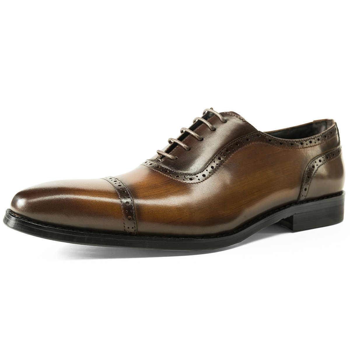 British Style Men's Business Leather Oxford Shoes - Mubimart