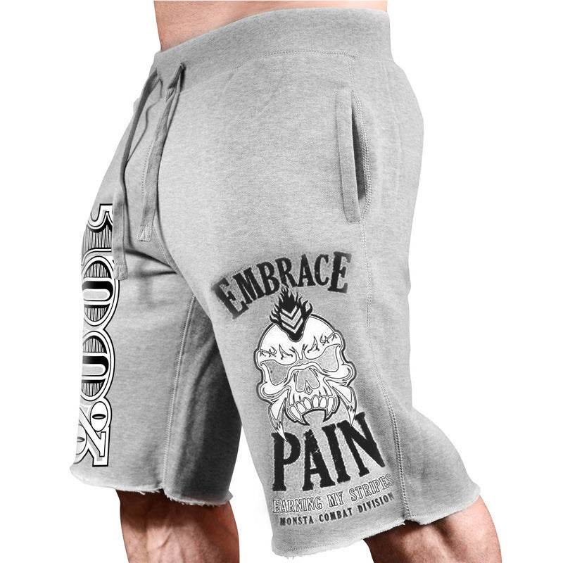 Men's sports leisure running workout printed cotton shorts - Mubimart