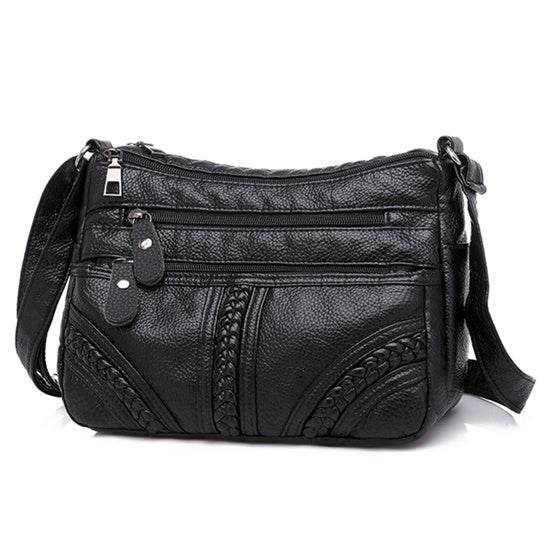 Fashion Women Soft Leather Shoulder Bag - Mubimart