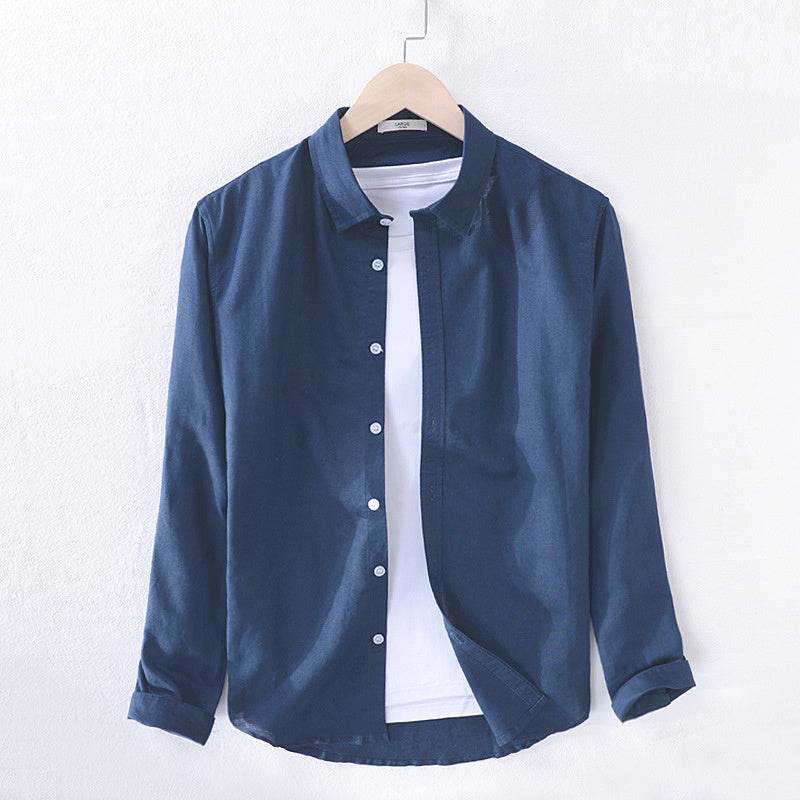Long sleeve linen shirt - Mubimart