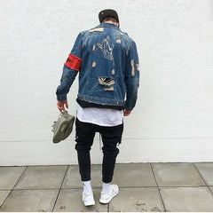 Denim jacket embroidery denim