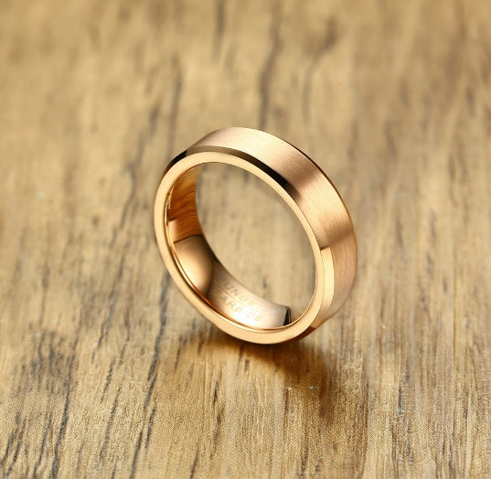 Rose Farbe Gold Wolframkarbid Paar Ring für Männer Frauen CZ Verlobung Ehering Valentinstag Schmuck