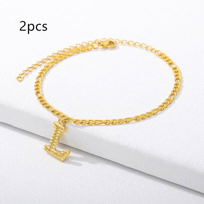 26 English alphabet anklets - Mubimart