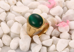 Groene opaal gouden ring