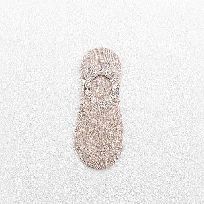 Cotton Spring And Summer Invisible Socks Low Cut Silicone Non-slip - Mubimart