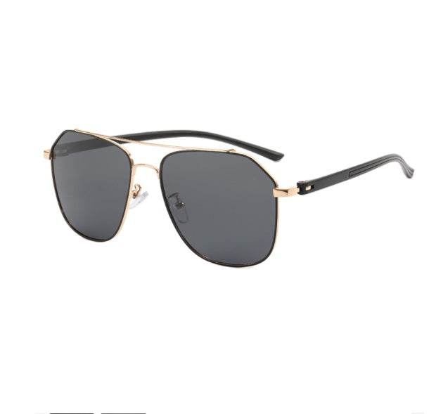 Large Frame Metal Double Bridge Aviator Sunglasses - Mubimart