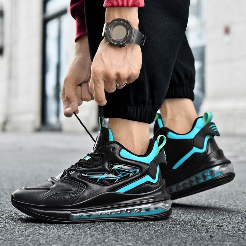 Color-matching Lace-up Air Cushion Sneakers Men's Lightweight Thick-soled Daddy Shoes Fashion Casual Running Sports Casual Shoes - Mubimart