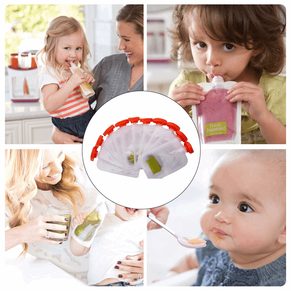 10pcs Disposable Fruit Juice Puree Squeeze Baby Food Storage Bag Feeding - Mubimart - Food Storage Bag 