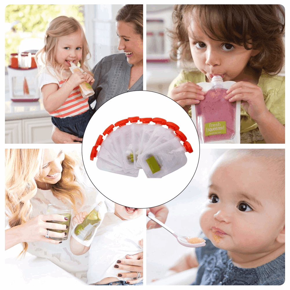 10pcs Disposable Fruit Juice Puree Squeeze Baby Food Storage Bag Feeding - Mubimart
