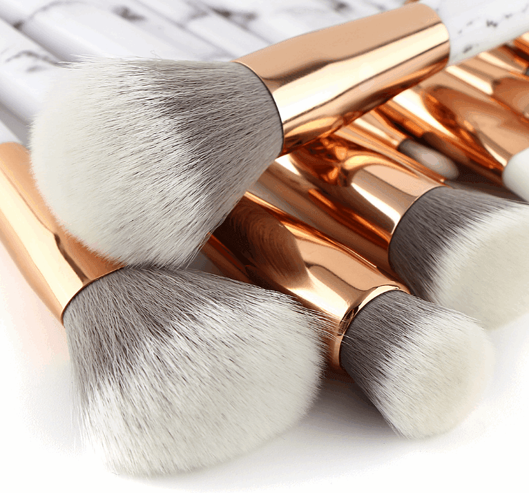 11 sets of marble makeup brush with makeup brush beauty makeup kit 11 makeup brush sets - Mubimart