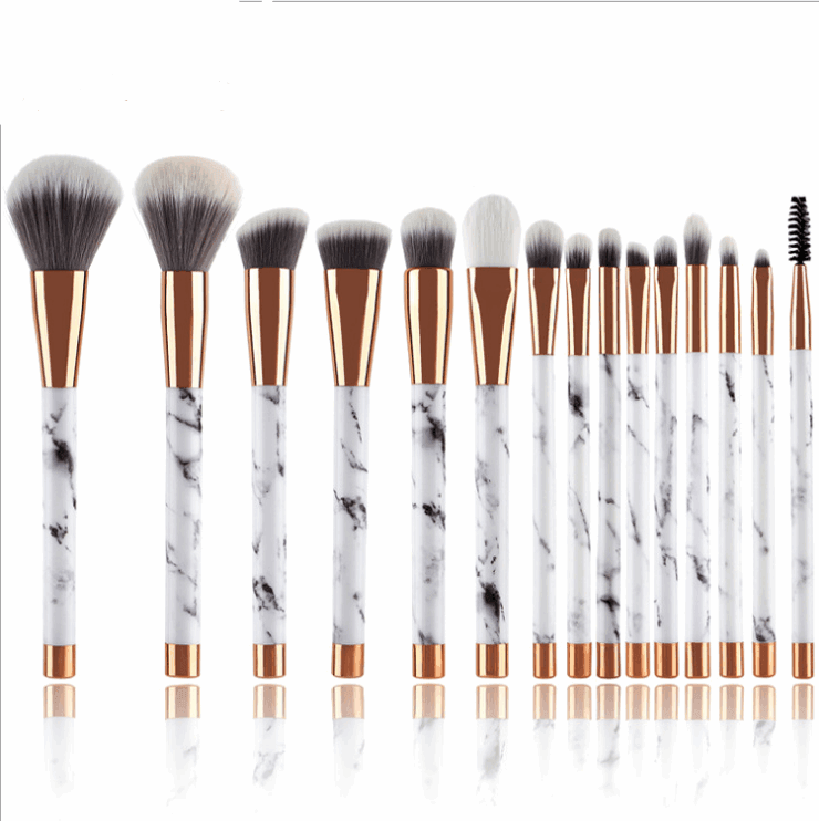 11 sets of marble makeup brush with makeup brush beauty makeup kit 11 makeup brush sets - Mubimart