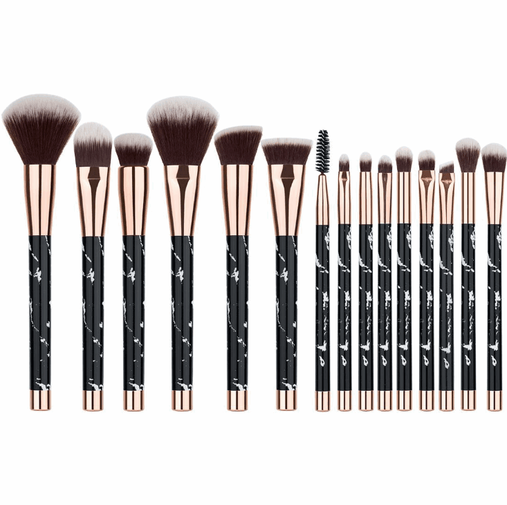 11 sets of marble makeup brush with makeup brush beauty makeup kit 11 makeup brush sets - Mubimart