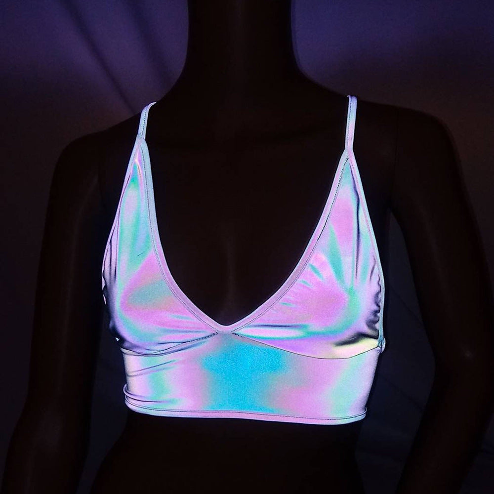 Laser reflective camisole - Mubimart -  