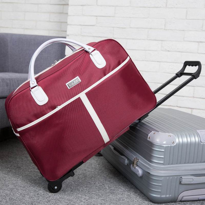 Large-Capacity Trolley Bag Portable Korean Short-Distance Travel Duffel Bag - Mubimart