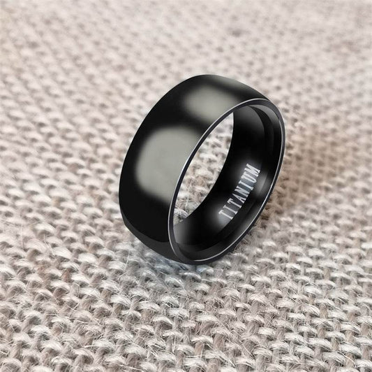 Men's Black Titanium Ring Matte Finished Classic Engagement Anel Jewelry For Male Wedding Bands - Mubimart