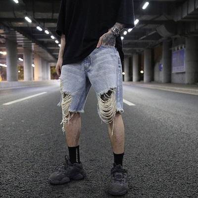 Hurricane loose denim shorts - Mubimart