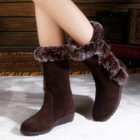 Schneestiefel Mid-Calf Faux Fur Plüsch Winter Damenstiefel