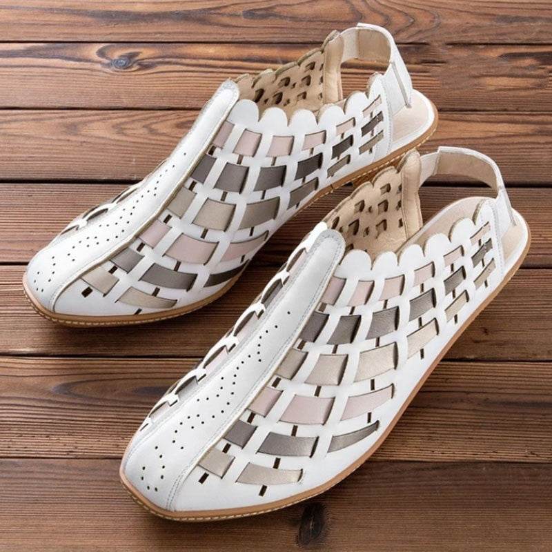 Cross weave wedge booties - Mubimart