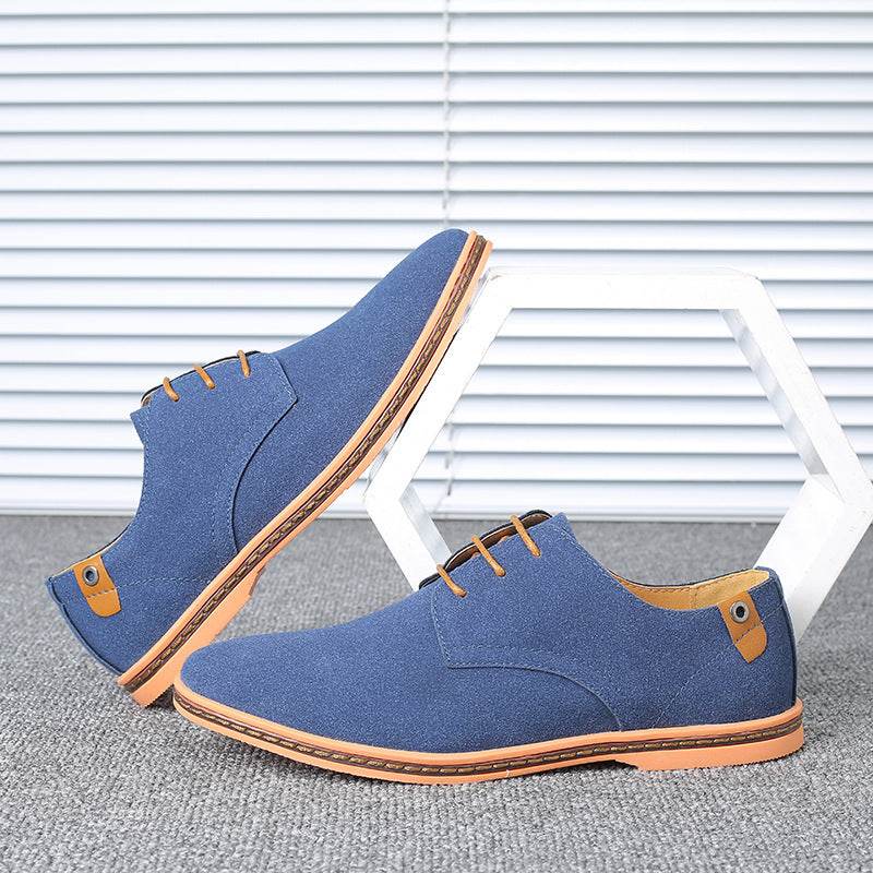 Spring suede men's shoes leather casual oxford shoes - Mubimart
