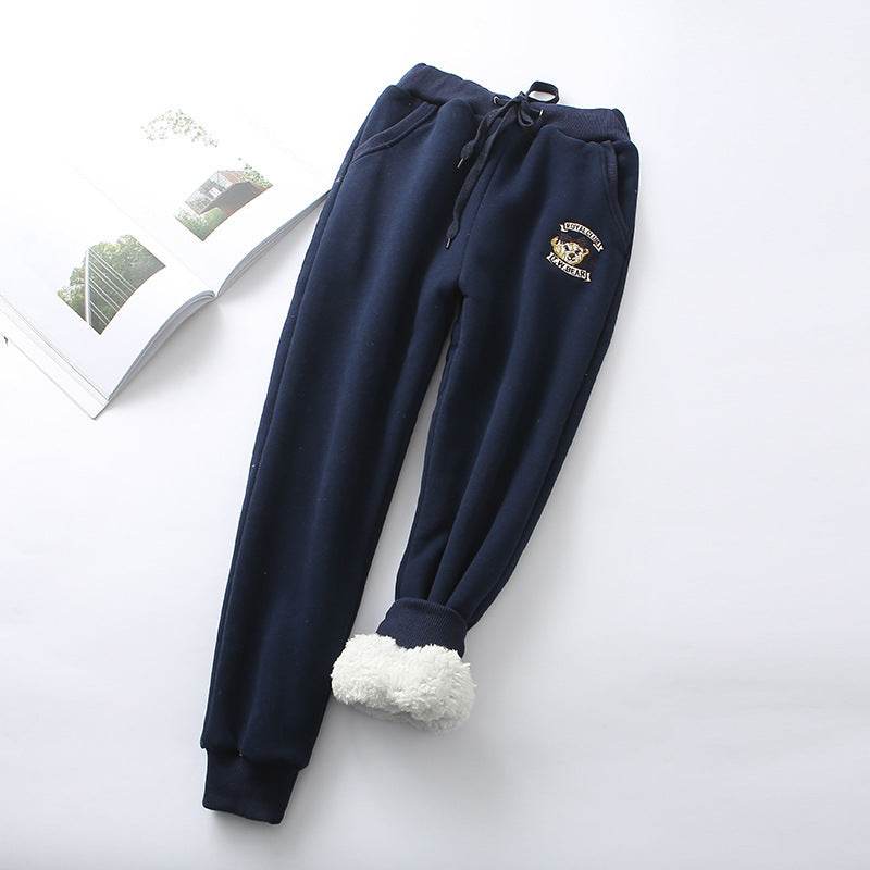 Lamb velvet sweatpants Trousers - Mubimart