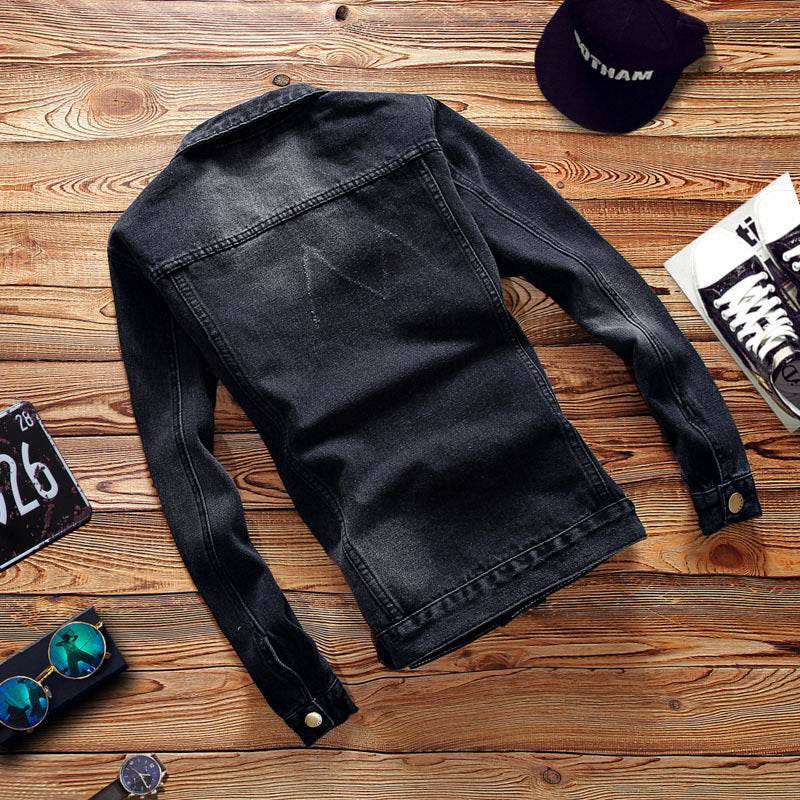 Denim jacket men's jacket - Mubimart