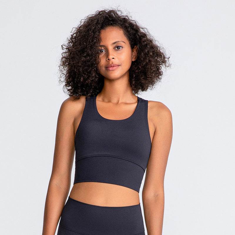 High Support Padded Gym Athletic Sports Bras Tops Women Naked Feel Yoga Fitness Workout Running Crop Bras - Mubimart