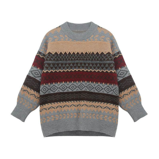 Long-sleeved plus-size jumper top - Mubimart
