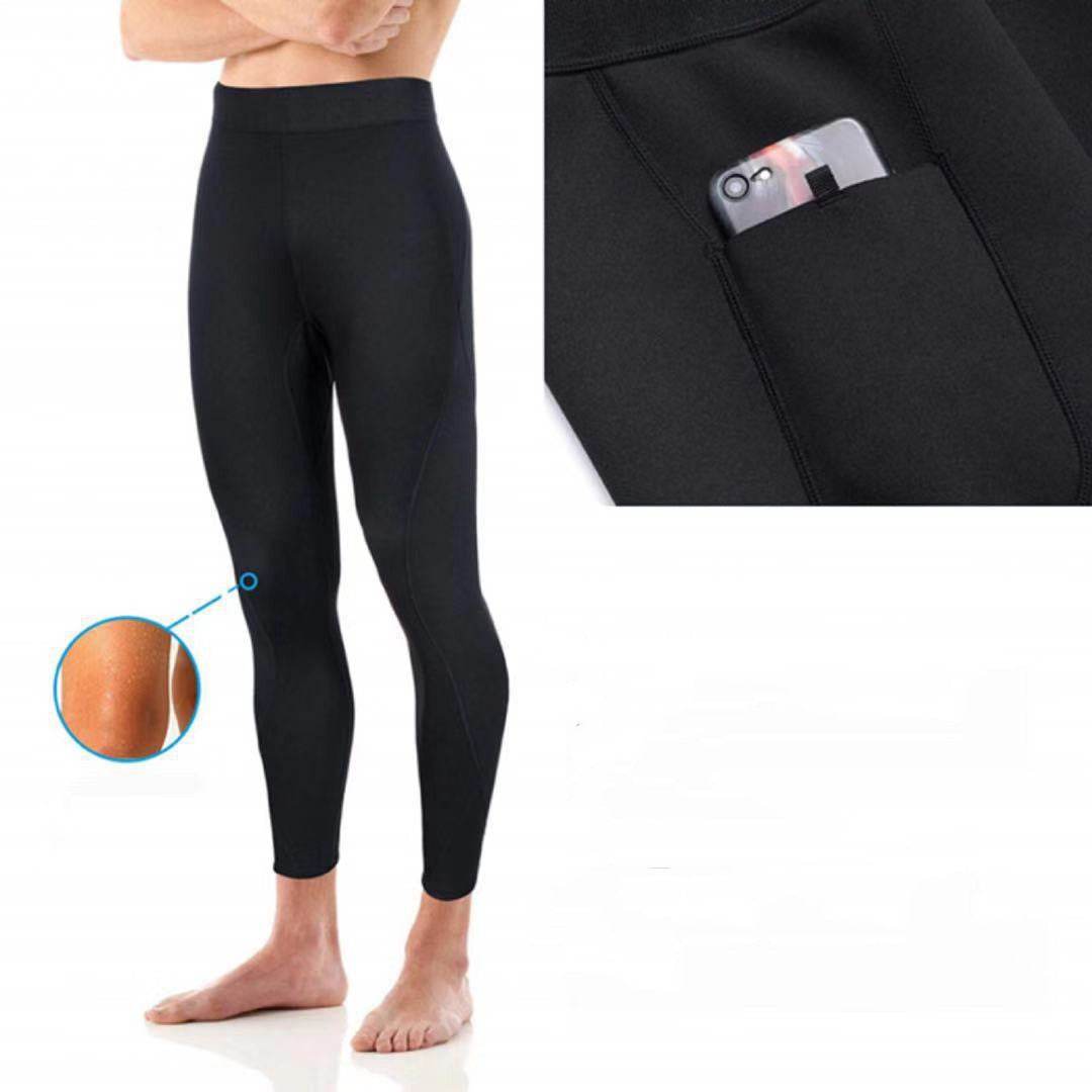Neoprene Men's Sweatpants Running Black - Mubimart
