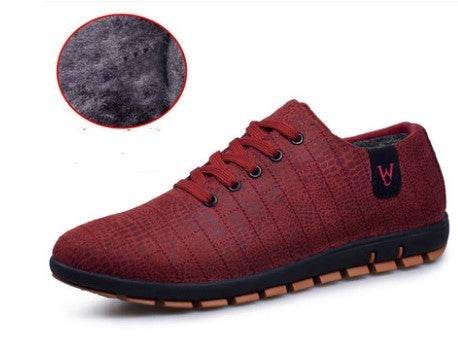 Mens Casual Fashion Low Lace-up Canvas Shoes Flats - Mubimart