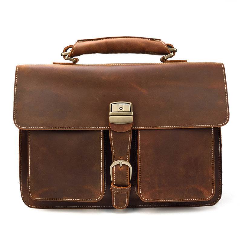 Men's leather briefcase - Mubimart