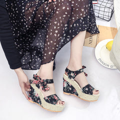 Bohemian Platform Heel Wedge Heel Women's Sandals