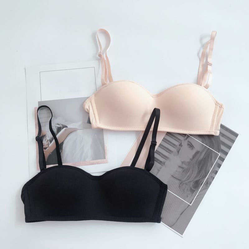 Gathered non-slip lingerie bra - Mubimart -  