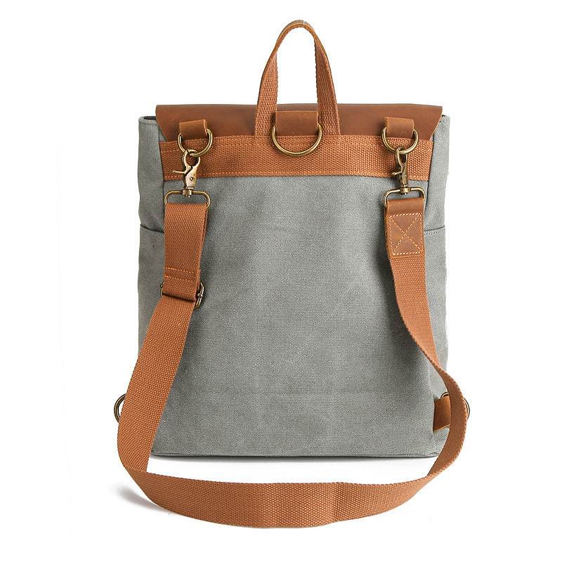 Retro backpack crazy horse leather women - Mubimart