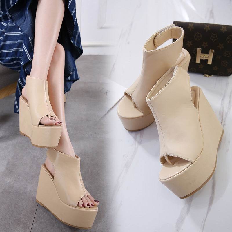 Stylish wild wedge sandals - Mubimart