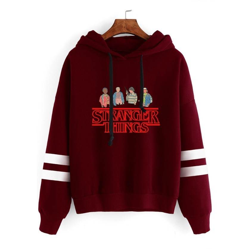 Stranger Things Striped Hoodies - Mubimart