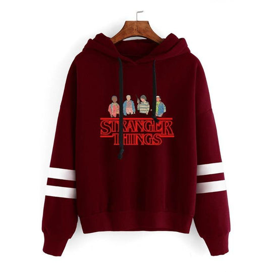 Stranger Things Striped Hoodies - Mubimart